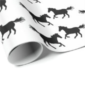 白黒野生の馬パターン ラッピングペーパー (ロールコーナー)