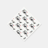 白黒野生パーティー動物誕生日 スタンダードカクテルナプキン (角)