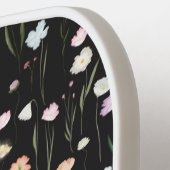 白黒野花模様モノグラモダンム ピックルボールラケット (左詳細)