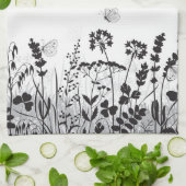白黒野花 キッチンタオル (折り畳み)