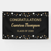 白黒金ゴールドおめでとうカスタム卒業 横断幕 (横)