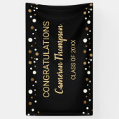 白黒金ゴールドおめでとうカスタム卒業 横断幕 (縦)