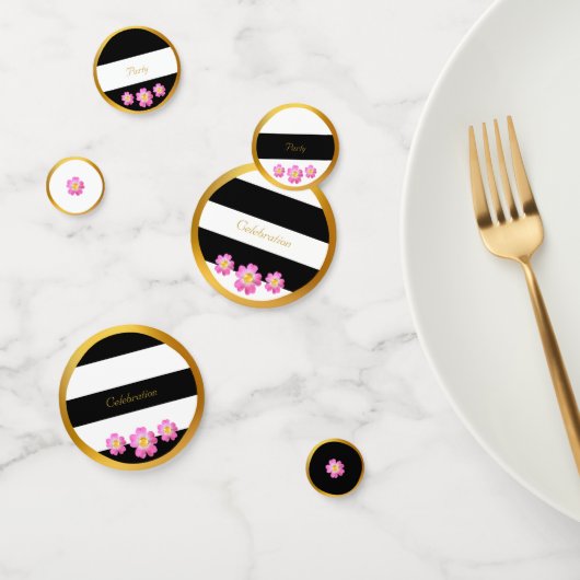 白黒金ゴールドお祝い コンフェッティ (グループ)