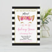 白黒金ゴールドの子猫誕生パーティー 招待状 (スタンド正面)
