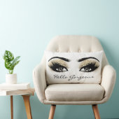 白黒金ゴールドの目メイクアップラッシュこんにちはゴージャス ランバークッション (椅子)