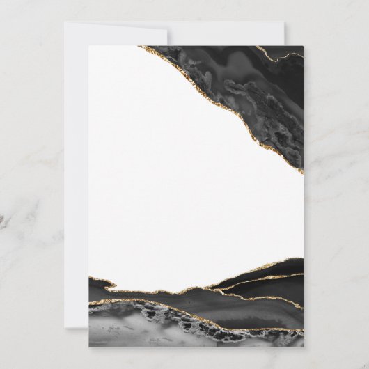 白黒金ゴールドアガテ60誕生日 招待状 (裏面)