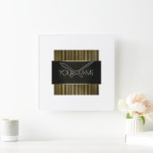 白黒金ゴールドアーバミニマルン スクエア壁時計 (ホーム)