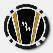 白黒金ゴールドアールデコデザイン モノグラムの ポーカーチップ (裏面)