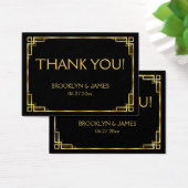 白黒金ゴールドアールデコ結婚式の引き出物ラベル (デスク)