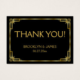 白黒金ゴールドアールデコ結婚式の引き出物ラベル