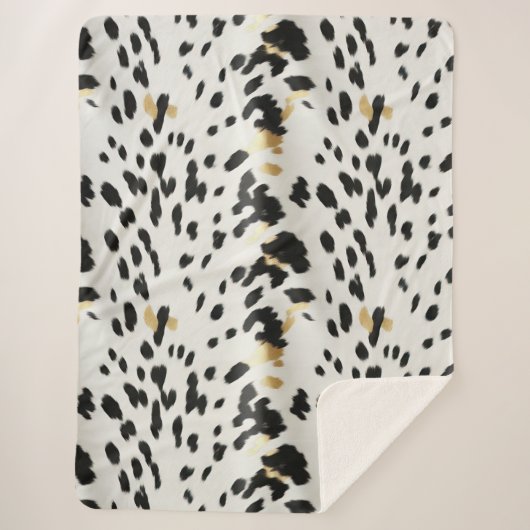 白黒金ゴールドウエスタンコウィド シェルパブランケット (正面)