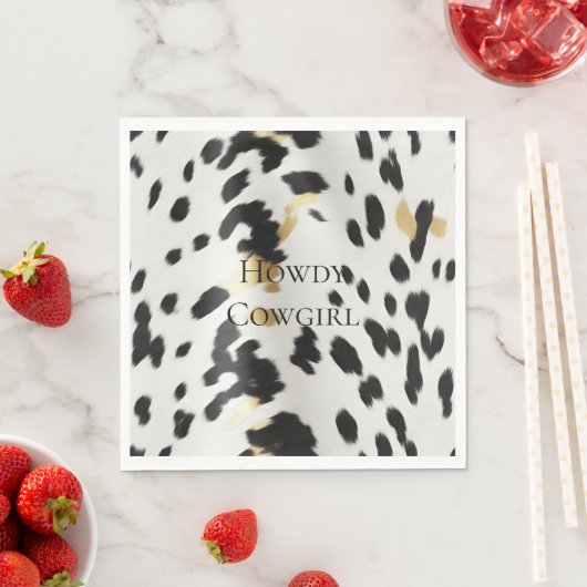 白黒金ゴールドウエスタンコウィド スタンダードランチョンナプキン (インサイチュ)