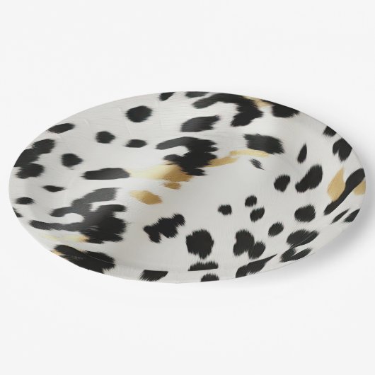 白黒金ゴールドウエスタンコウィド ペーパープレート (アングル)