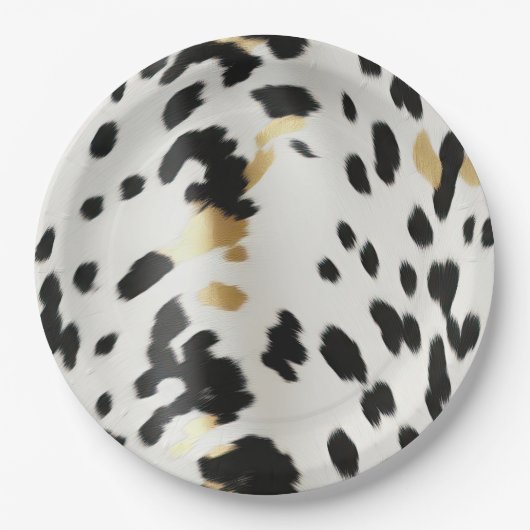 白黒金ゴールドウエスタンコウィド ペーパープレート (正面)