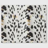 白黒金ゴールドウエスタンコウィド ラッピングペーパー (フラット)