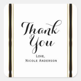 白黒金ゴールドエレガントオートクチュール結婚式の引き出物 スクエアシール