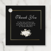 白黒金ゴールドエレガントフローラ結婚ズサンキュー フェイバータグ (正面)