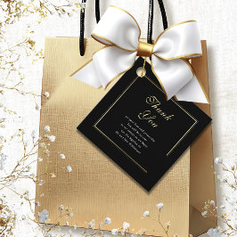 白黒金ゴールドエレガ縁どントウェディングありがとう フェイバータグ