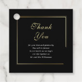 白黒金ゴールドエレガ縁どントウェディングありがとう フェイバータグ (正面)
