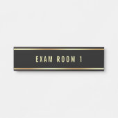 白黒金ゴールドカスタム文字テンプレート試験室 サインプレート (正面)