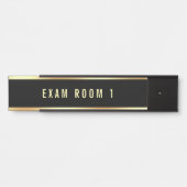 白黒金ゴールドカスタム文字テンプレート試験室 サインプレート (正面)
