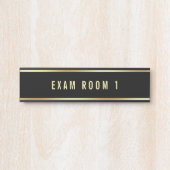 白黒金ゴールドカスタム文字テンプレート試験室 サインプレート (正面)