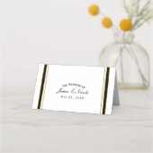 白黒金ゴールドクラスエレガントテーブル番号 プレイスカード (正面)