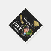 白黒金ゴールドクラス2025卒業写真卒業 スタンダードカクテルナプキン (角)