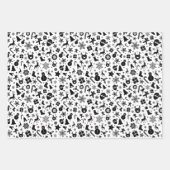 白黒金ゴールドクリスマスラッピングシートセット3 ラッピングペーパーシート (正面3)