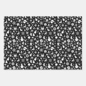 白黒金ゴールドクリスマスラッピングシートセット3 ラッピングペーパーシート (正面2)