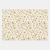 白黒金ゴールドクリスマスラッピングシートセット3 ラッピングペーパーシート (正面)