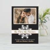 白黒金ゴールドクリスマス妊娠発表 案内状 (スタンド正面)