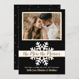 白黒金ゴールドクリスマス妊娠発表 案内状