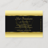 白黒金ゴールドグラデーションモノグラム楕円フレーム 名刺 (裏面)