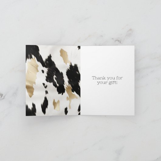 白黒金ゴールドグラムコウィドサウスウェストありがとう サンキューカード (内部)