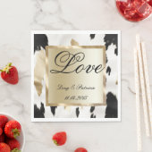 白黒金ゴールドグラムコウィドサウスウェスト結婚ウス スタンダードランチョンナプキン (インサイチュ)