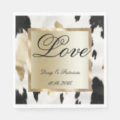 白黒金ゴールドグラムコウィドサウスウェスト結婚ウス スタンダードランチョンナプキン (正面)