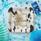 白黒金ゴールドグラムコウィドサウスウェスト結婚ウス ペーパープレート (パーティー)