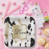 白黒金ゴールドグラムコウィドサウスウェスト結婚ウス ペーパープレート (パーティー)