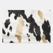 白黒金ゴールドグラムコウィドサウスウェスト結婚ウス ラッピングペーパーシート (正面3)