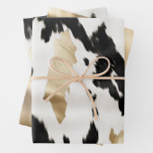 白黒金ゴールドグラムコウィドサウスウェスト結婚ウス ラッピングペーパーシート (インサイチュ)