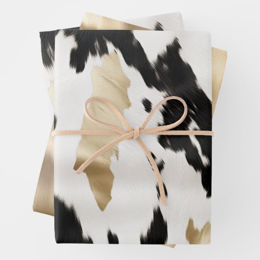 白黒金ゴールドグラムコウィドサウスウェスト結婚ウス ラッピングペーパーシート (インサイチュ)