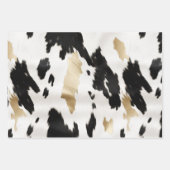 白黒金ゴールドグラムコウィドサウスウェスト結婚ウス ラッピングペーパーシート (正面)