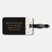 白黒金ゴールドグリッターシティドットモノグラム ラゲッジタグ (裏面横)