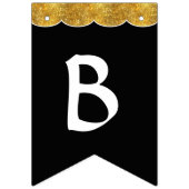 白黒金ゴールドグリッターブライダルシャワーパーティーデコール バンティングフラッグ (第2の旗)