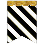 白黒金ゴールドグリッターブライダルシャワーパーティーデコール バンティングフラッグ (第1の旗)