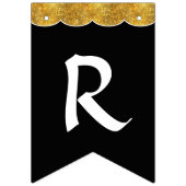 白黒金ゴールドグリッターブライダルシャワーパーティーデコール バンティングフラッグ (第3の旗)