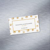 白黒金ゴールドグリッターポープリントペットシッター マグネット名刺 (インサイチュ)