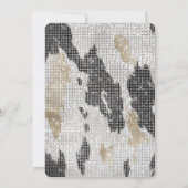 白黒金ゴールドコウィド女性のカーボーイスパークル結婚ズ 招待状 (裏面)