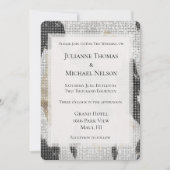 白黒金ゴールドコウィド女性のカーボーイスパークル結婚ズ 招待状 (正面)